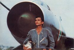 A young pilot with his Sukhoi - Then Flying Officer Mark McKenzie