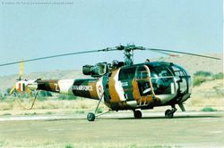 Chetak Z1811 in unique desert Camouflage colors at a forward airbase in Rajasthan.