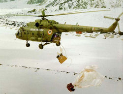 Supply dropping in Siachen