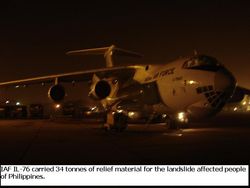 IAF Illyushin-76 carrying relief supplies to Phillipines