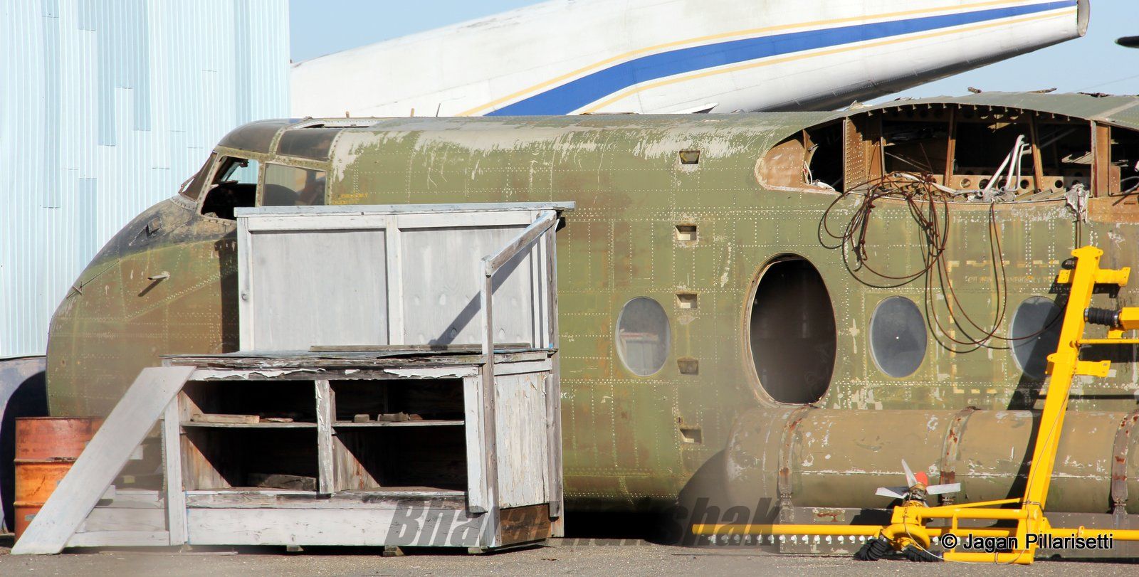 Close up of an Unidentified fuselage