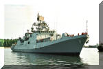 INS Trishul arrives at the Gdynia seaport in Poland. Circa July 17 - 20, 2003. Image © Tomasz Grotnik