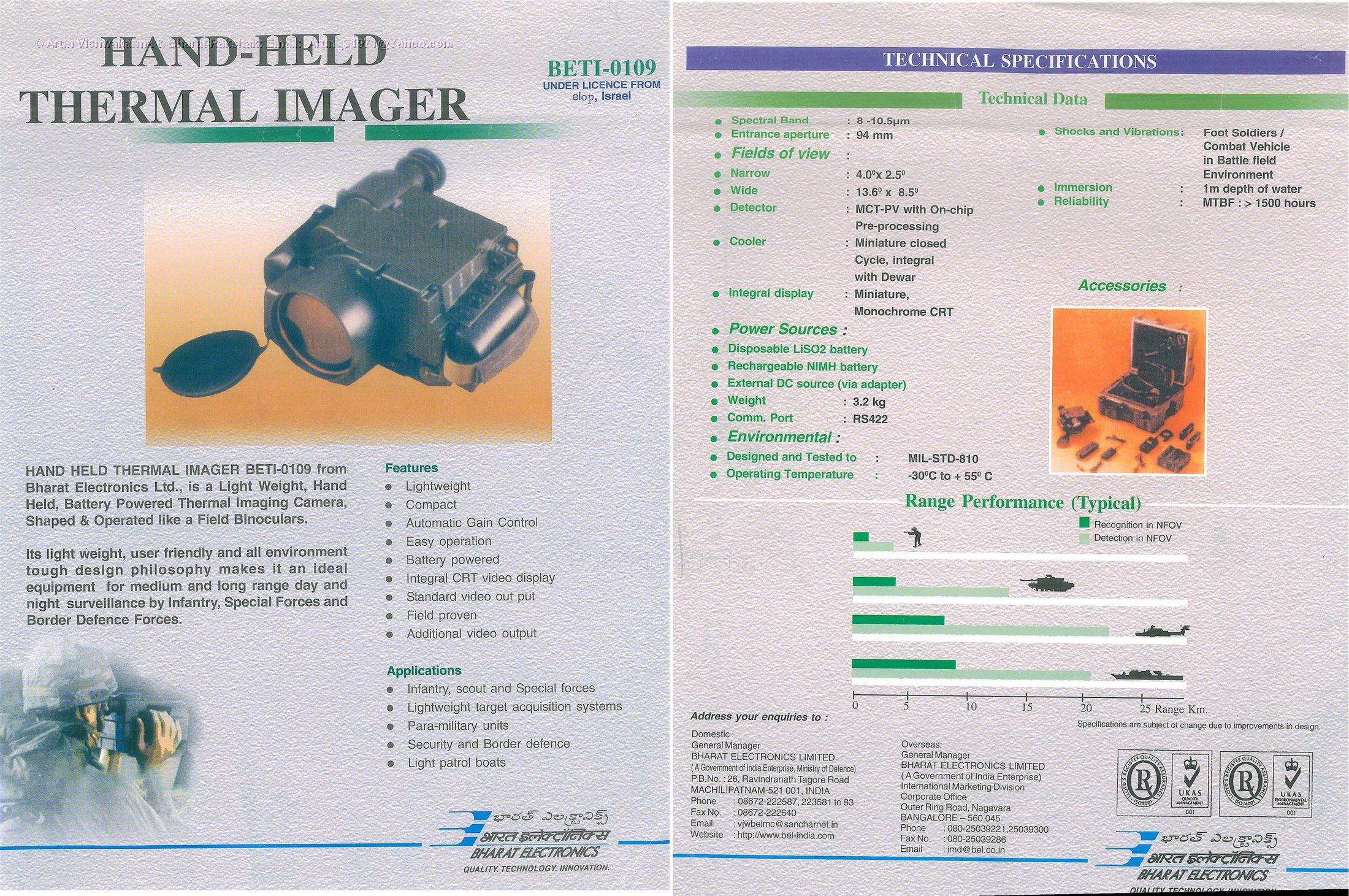 Hand-Held Thernal Imager BETI-0109