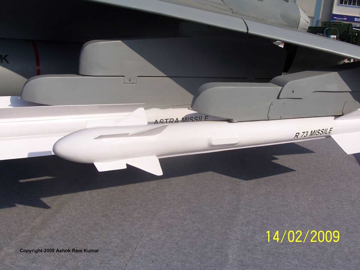 Tejas - Astra and R73 missiles mounted