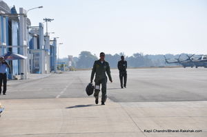 Gp Capt Suneet Krishna on the flight line