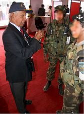 Air Marshal Philip Rajkumar talks with the two Garuds