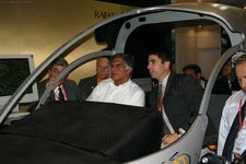 Ratan Tata checks out a simulator