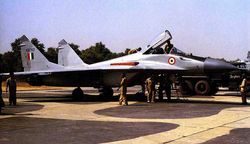 MiG-29 (KB702) worked on by ground crew