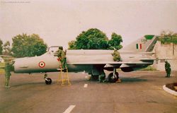 Maintenance on a MiG-21bis