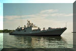 INS Trishul arrives at the Gdynia seaport in Poland. Circa July 17 - 20, 2003. Image © Tomasz Grotnik